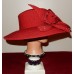 Nubiano Metallic Red Chevron Pattern Wide Formal Fashion Church Dress Party Hat  eb-15671983